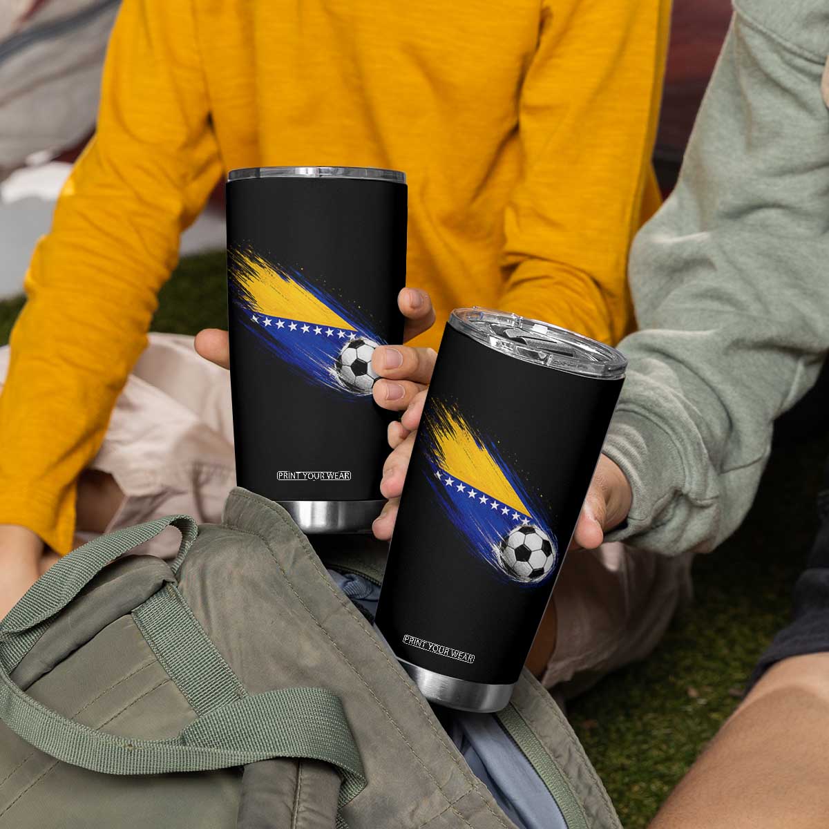 Bosnia and Herzegovina Soccer Lover Bosnian Flag Tumbler Cup