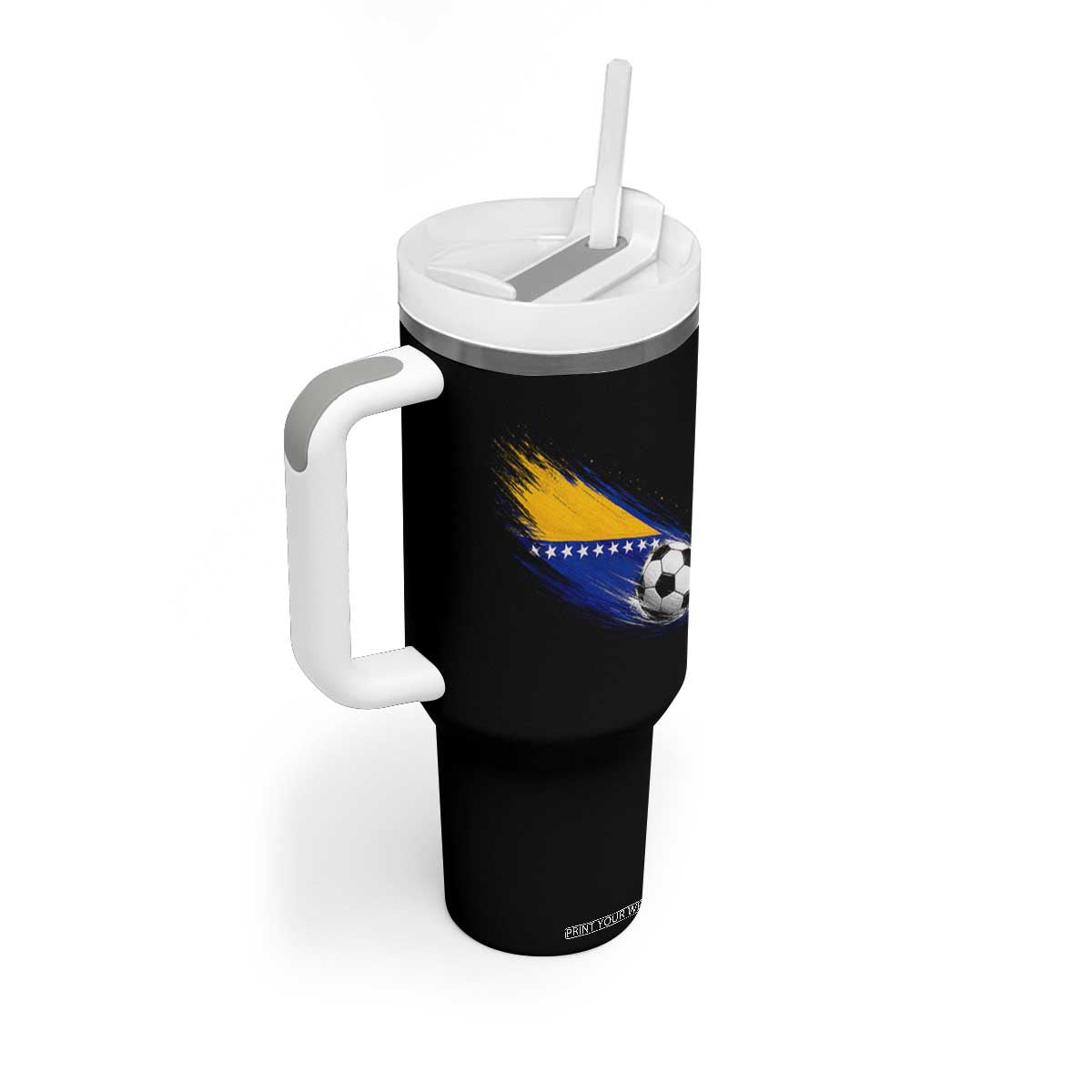 Bosnia and Herzegovina Soccer Lover Bosnian Flag Tumbler With Handle