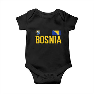 Bosnia and Herzegovina Pride Baby Onesie BiH Bosnian Flag Souvenirs TS11 Black Print Your Wear