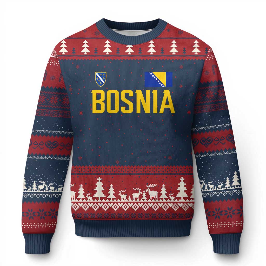 Bosnia and Herzegovina Pride Ugly Christmas Sweater BiH Bosnian Flag Souvenirs