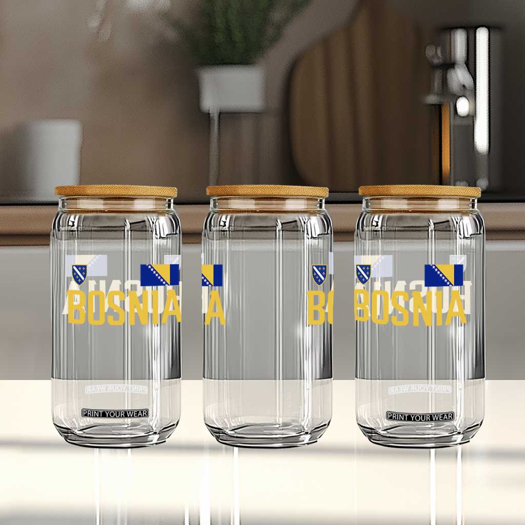 Bosnia and Herzegovina Pride Glass Can BiH Bosnian Flag Souvenirs
