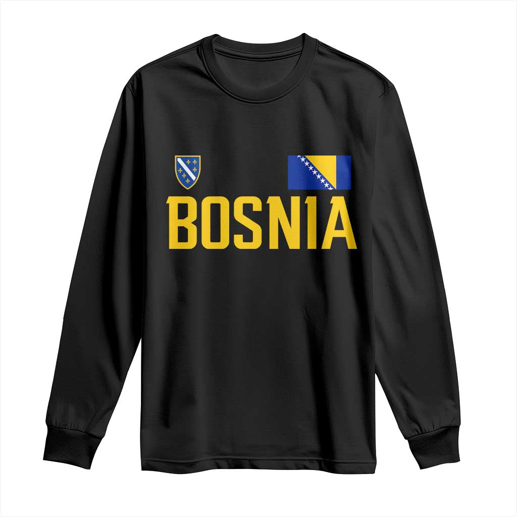 Bosnia and Herzegovina Pride Long Sleeve Shirt BiH Bosnian Flag Souvenirs TS11 Black Print Your Wear
