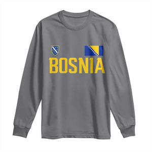 Bosnia and Herzegovina Pride Long Sleeve Shirt BiH Bosnian Flag Souvenirs TS11 Charcoal Print Your Wear