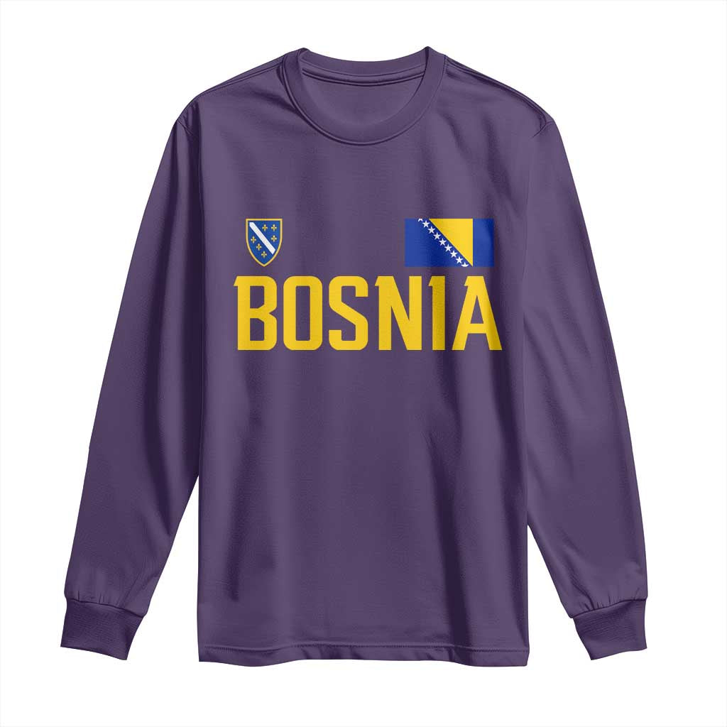 Bosnia and Herzegovina Pride Long Sleeve Shirt BiH Bosnian Flag Souvenirs TS11 Purple Print Your Wear
