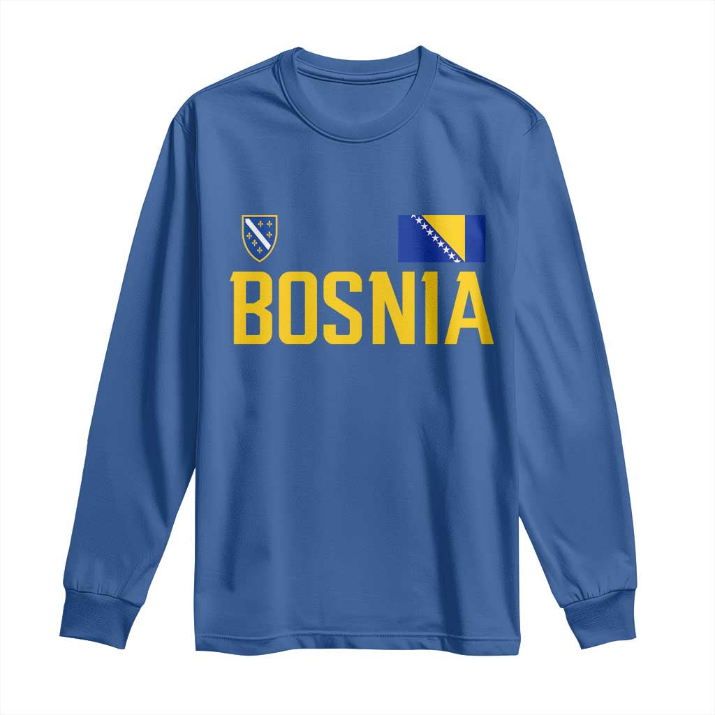 Bosnia and Herzegovina Pride Long Sleeve Shirt BiH Bosnian Flag Souvenirs TS11 Royal Blue Print Your Wear