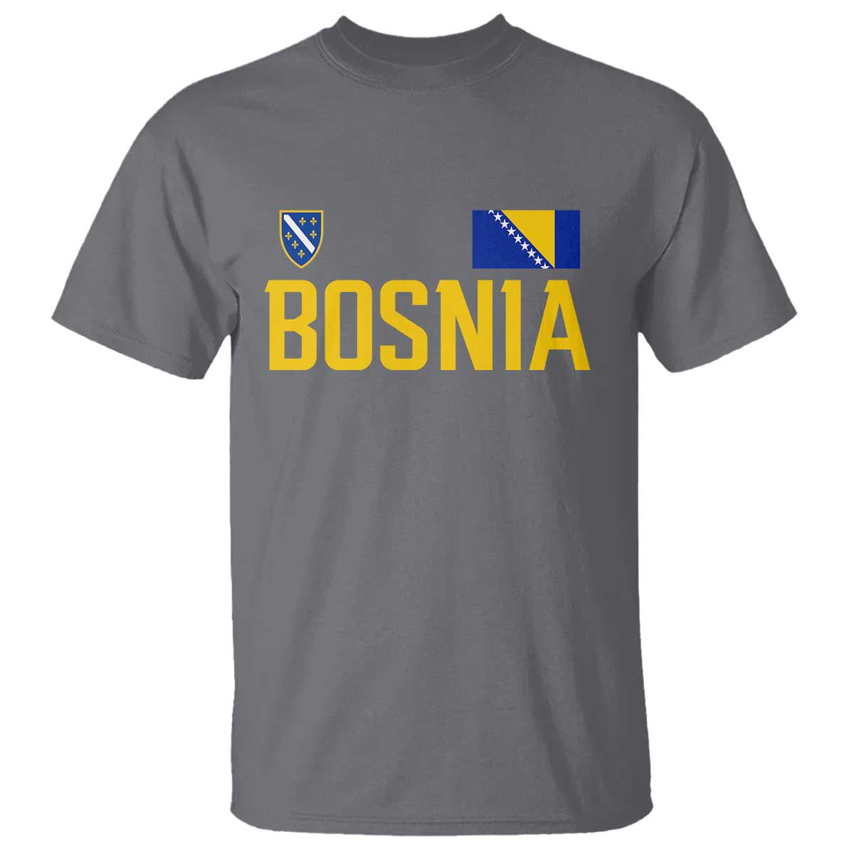 Bosnia and Herzegovina Pride T Shirt BiH Bosnian Flag Souvenirs TS11 Charcoal Print Your Wear
