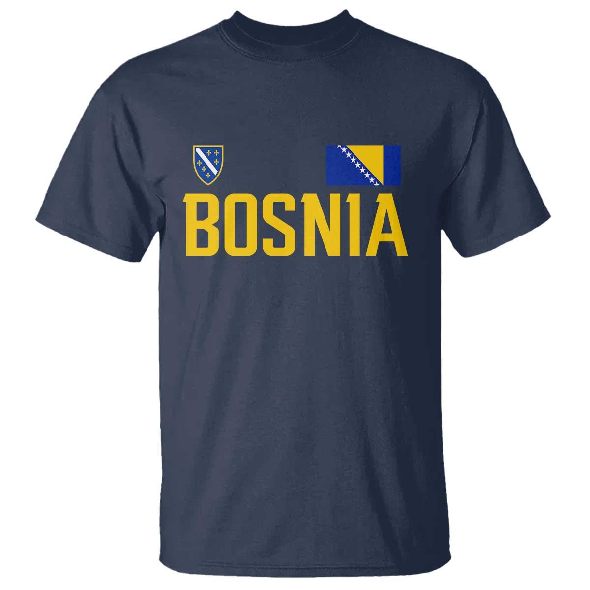 Bosnia and Herzegovina Pride T Shirt BiH Bosnian Flag Souvenirs TS11 Navy Print Your Wear