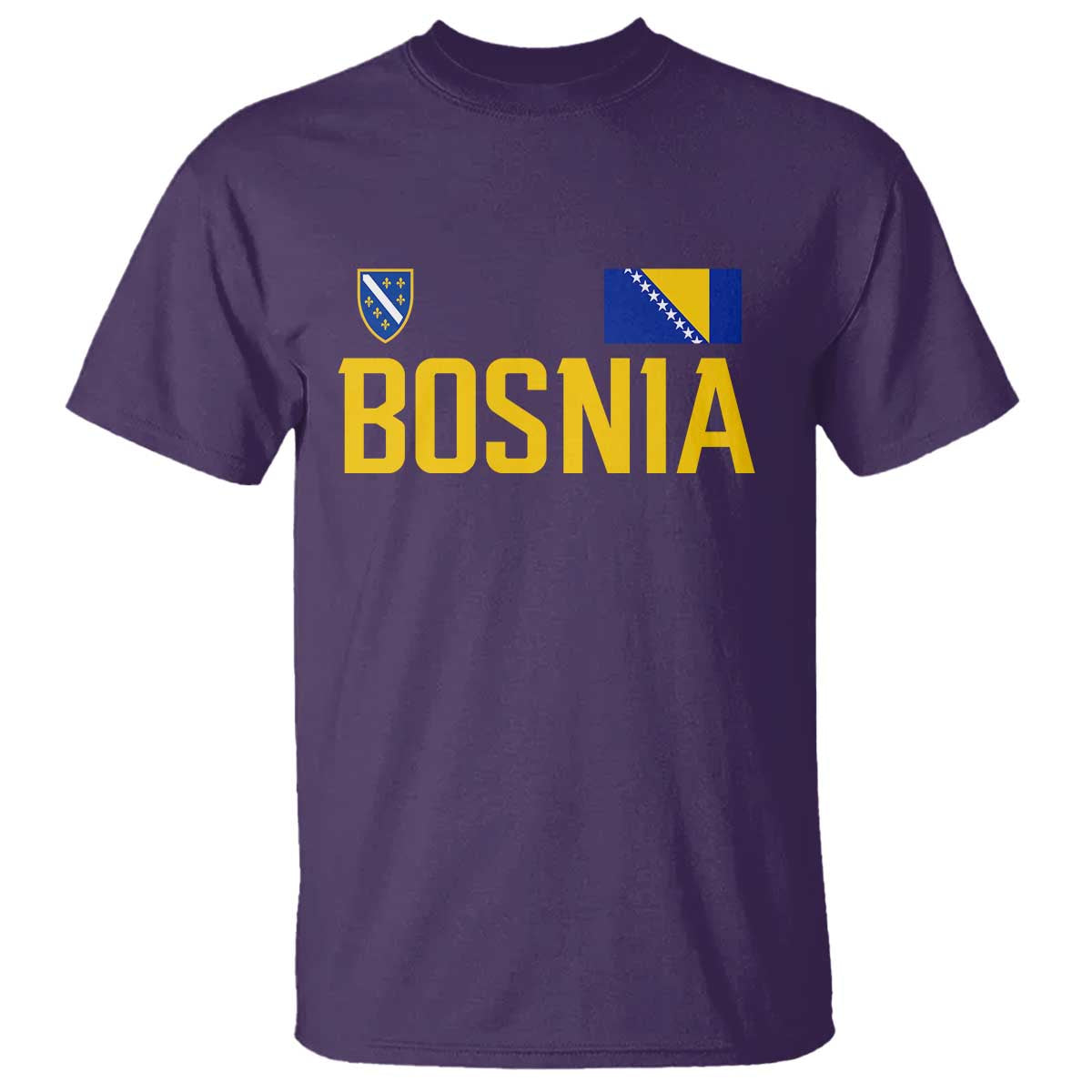 Bosnia and Herzegovina Pride T Shirt BiH Bosnian Flag Souvenirs TS11 Purple Print Your Wear