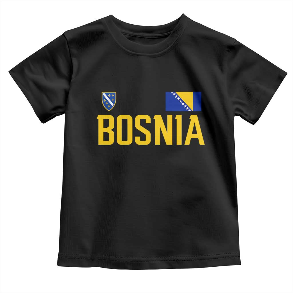 Bosnia and Herzegovina Pride Toddler T Shirt BiH Bosnian Flag Souvenirs TS11 Black Print Your Wear