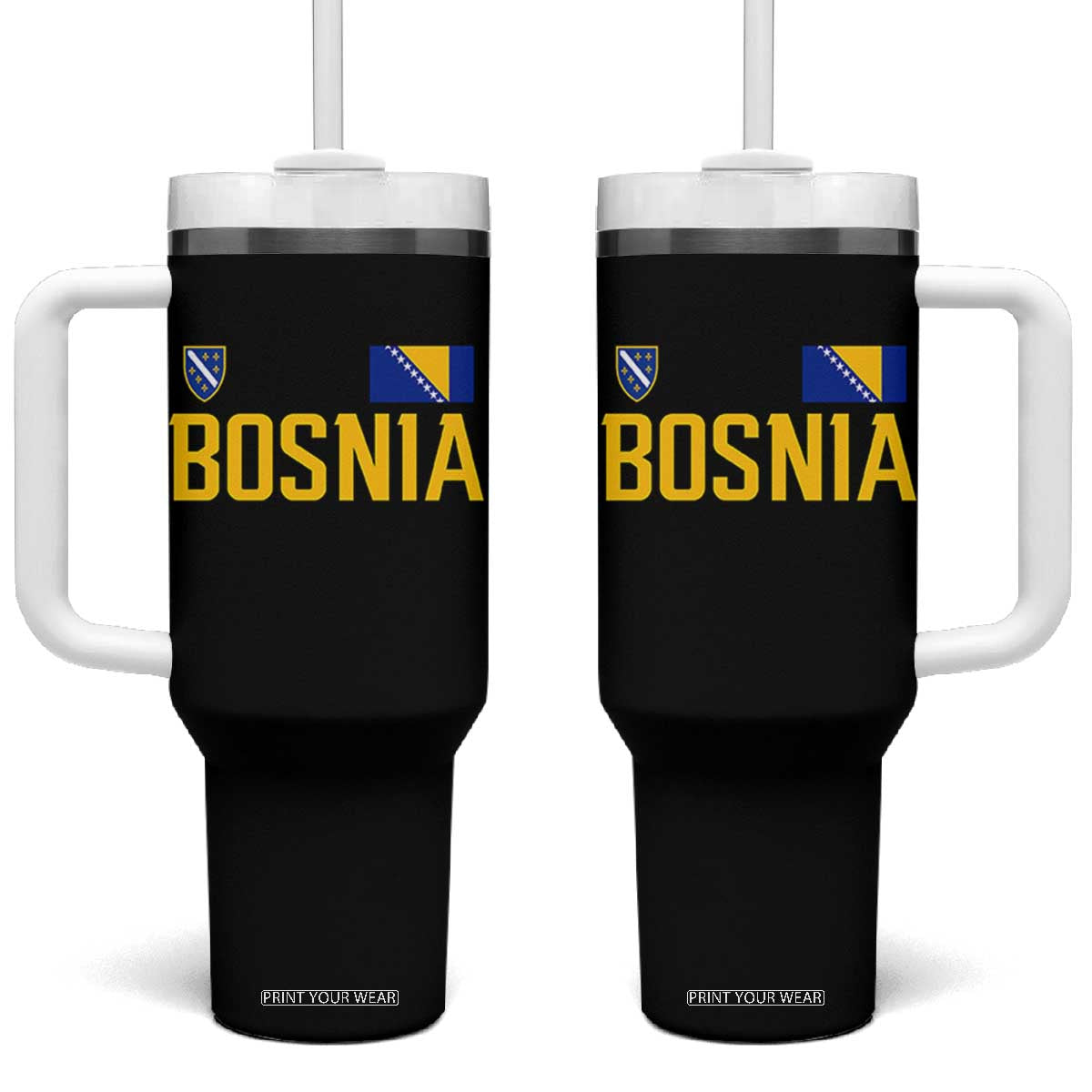Bosnia and Herzegovina Pride Tumbler With Handle BiH Bosnian Flag Souvenirs