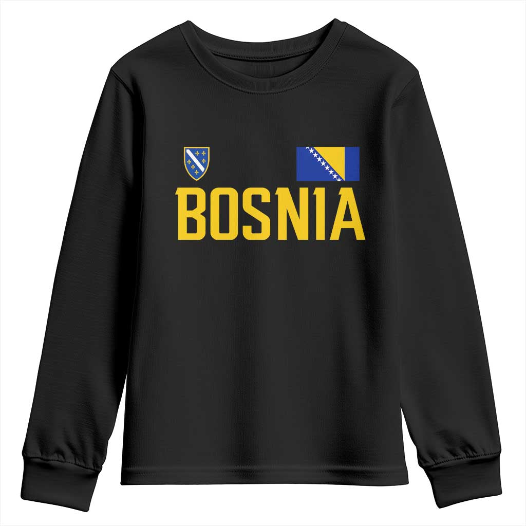 Bosnia and Herzegovina Pride Youth Sweatshirt BiH Bosnian Flag Souvenirs TS11 Black Print Your Wear