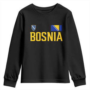 Bosnia and Herzegovina Pride Youth Sweatshirt BiH Bosnian Flag Souvenirs TS11 Black Print Your Wear