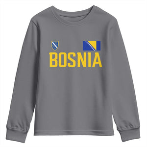 Bosnia and Herzegovina Pride Youth Sweatshirt BiH Bosnian Flag Souvenirs TS11 Charcoal Print Your Wear