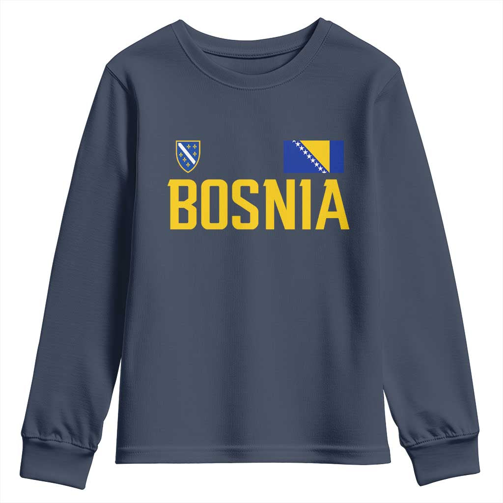 Bosnia and Herzegovina Pride Youth Sweatshirt BiH Bosnian Flag Souvenirs TS11 Navy Print Your Wear