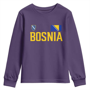 Bosnia and Herzegovina Pride Youth Sweatshirt BiH Bosnian Flag Souvenirs TS11 Purple Print Your Wear