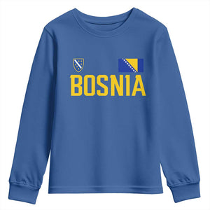 Bosnia and Herzegovina Pride Youth Sweatshirt BiH Bosnian Flag Souvenirs TS11 Royal Blue Print Your Wear