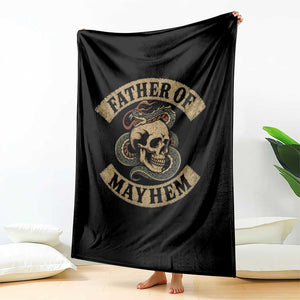 Father Of Mayhem Throw Blanket Dad Snake Skull Fathers Day