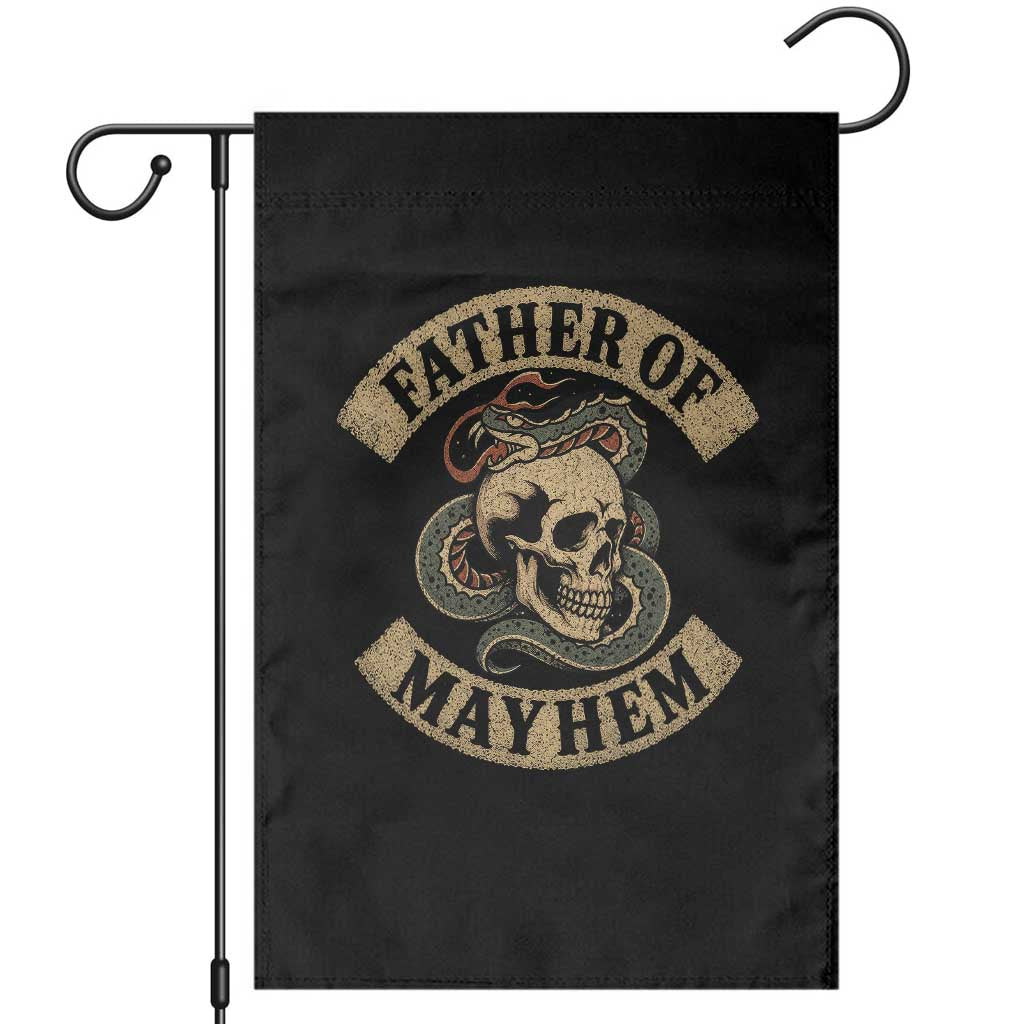 Father Of Mayhem Garden Flag Dad Snake Skull Fathers Day