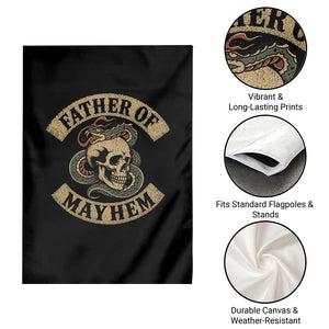 Father Of Mayhem Garden Flag Dad Snake Skull Fathers Day