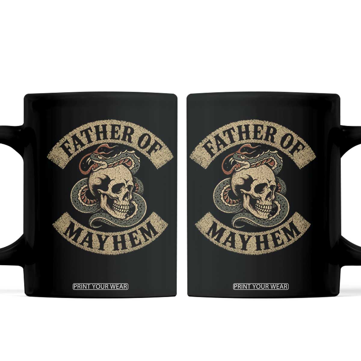 Father Of Mayhem Coffee Mug Dad Snake Skull Fathers Day