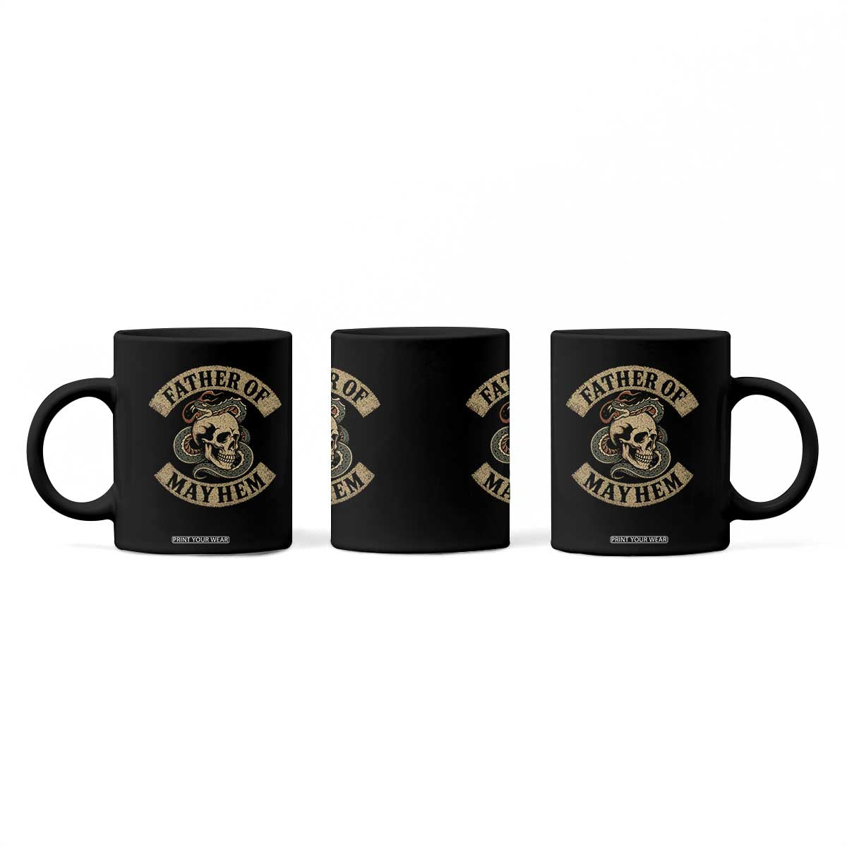 Father Of Mayhem Coffee Mug Dad Snake Skull Fathers Day