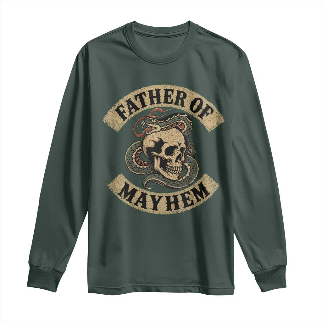 Father Of Mayhem Long Sleeve Shirt Dad Snake Skull Fathers Day
