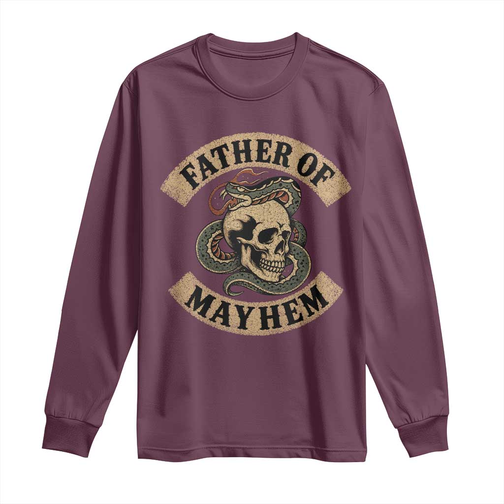 Father Of Mayhem Long Sleeve Shirt Dad Snake Skull Fathers Day