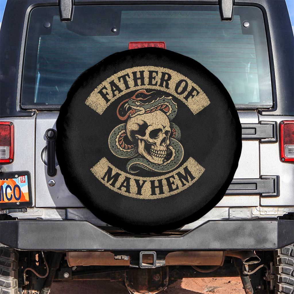 Father Of Mayhem Spare Tire Cover Dad Snake Skull Fathers Day TS11 No hole Black Print Your Wear