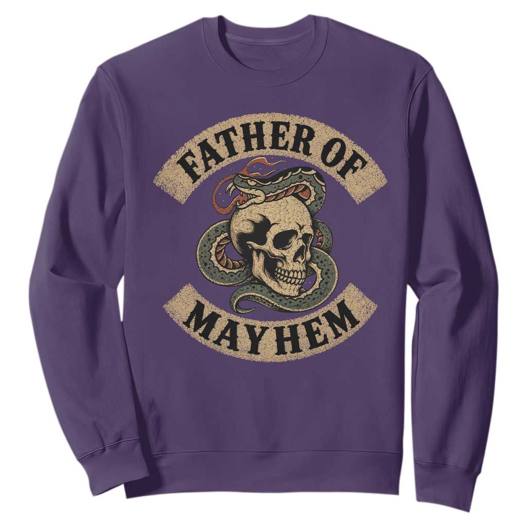 Father Of Mayhem Sweatshirt Dad Snake Skull Fathers Day