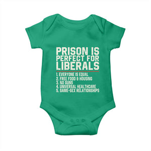 Prison Is Perfect For Liberals Baby Onesie Funny Anti Liberal Political Quote