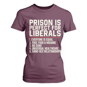 Prison Is Perfect For Liberals T Shirt For Women Funny Anti Liberal Political Quote