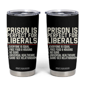 Prison Is Perfect For Liberals Tumbler Cup Funny Anti Liberal Political Quote