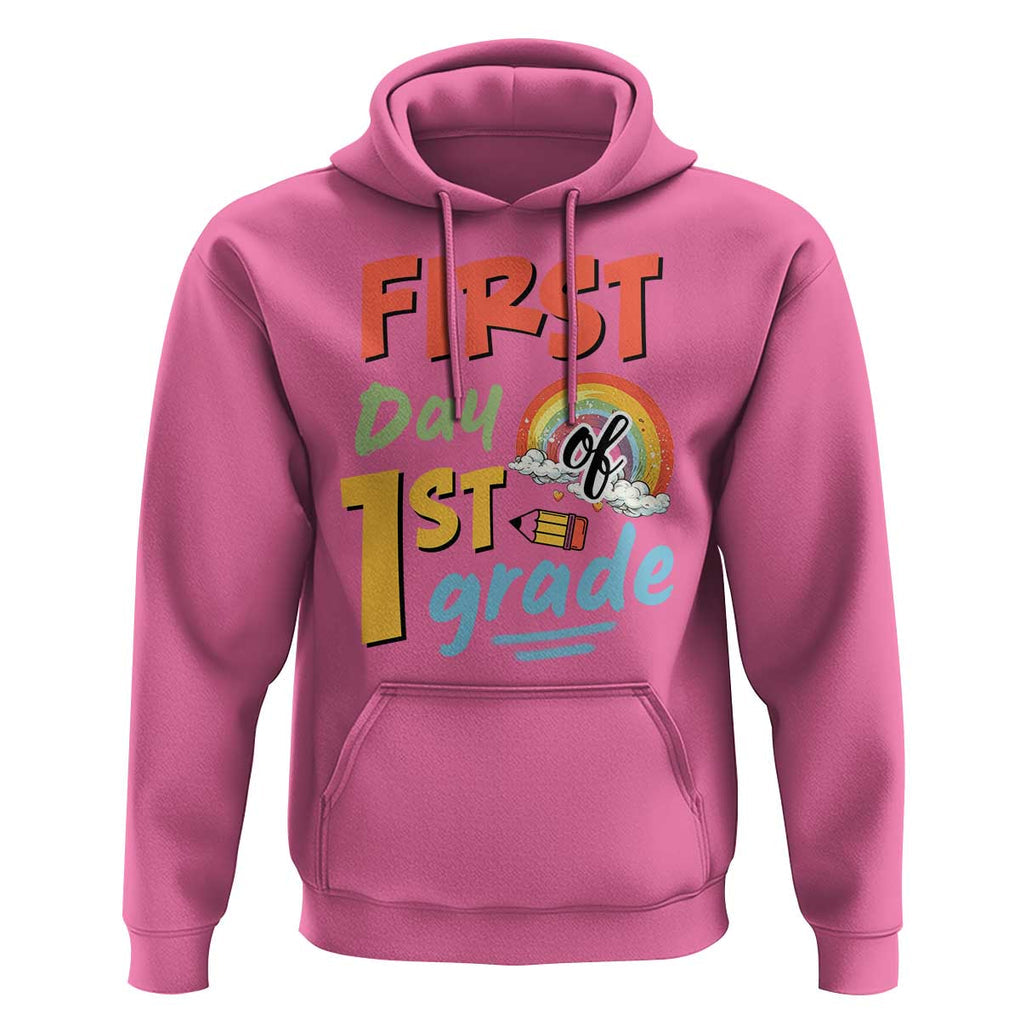 Back To School Hoodie First Day Of 1st Grade Rainbow TS11 Azalea Print Your Wear
