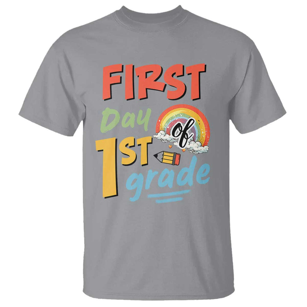Back To School T Shirt First Day Of 1st Grade Rainbow TS11 Sport Gray Print Your Wear