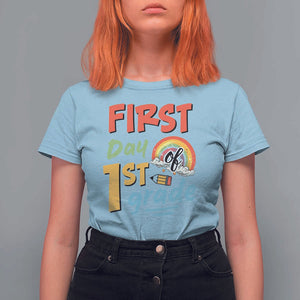 Back To School T Shirt For Women First Day Of 1st Grade Rainbow TS11 Light Blue Print Your Wear