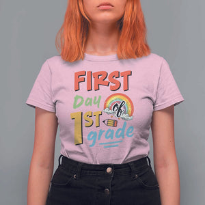 Back To School T Shirt For Women First Day Of 1st Grade Rainbow TS11 Light Pink Print Your Wear