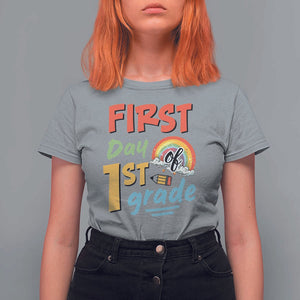 Back To School T Shirt For Women First Day Of 1st Grade Rainbow TS11 Sport Gray Print Your Wear