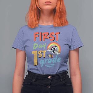 Back To School T Shirt For Women First Day Of 1st Grade Rainbow TS11 Violet Print Your Wear