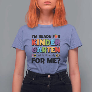 Back To School T Shirt For Women I'm Ready For Kindergarten But Is It Ready For Me Pencil TS11 Violet Print Your Wear
