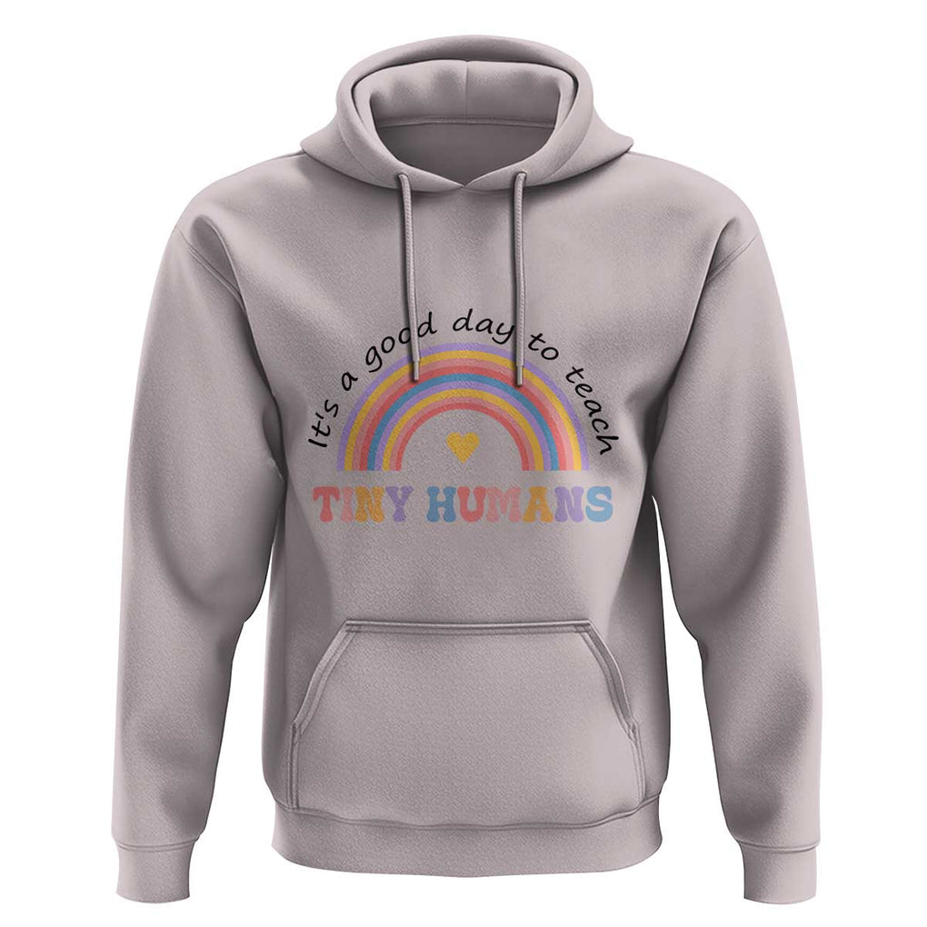 Teacher Hoodie It's A Good Day To Teach Tiny Humans Rainbow TS11 Ice Gray Print Your Wear