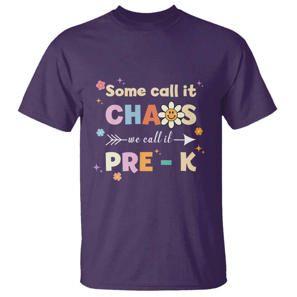 Funny Teacher T Shirt Some Call It Chaos We Call It Pre-K TS11 Purple Print Your Wear