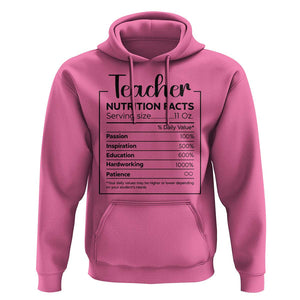 Funny Teacher Hoodie Nutrition Facts Back To School TS11 Azalea Print Your Wear