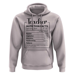 Funny Teacher Hoodie Nutrition Facts Back To School TS11 Ice Gray Print Your Wear