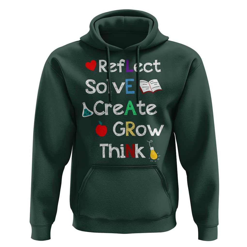 Back To School Hoodie Learn Motivation Quote Apple Book TS11 Dark Forest Green Print Your Wear