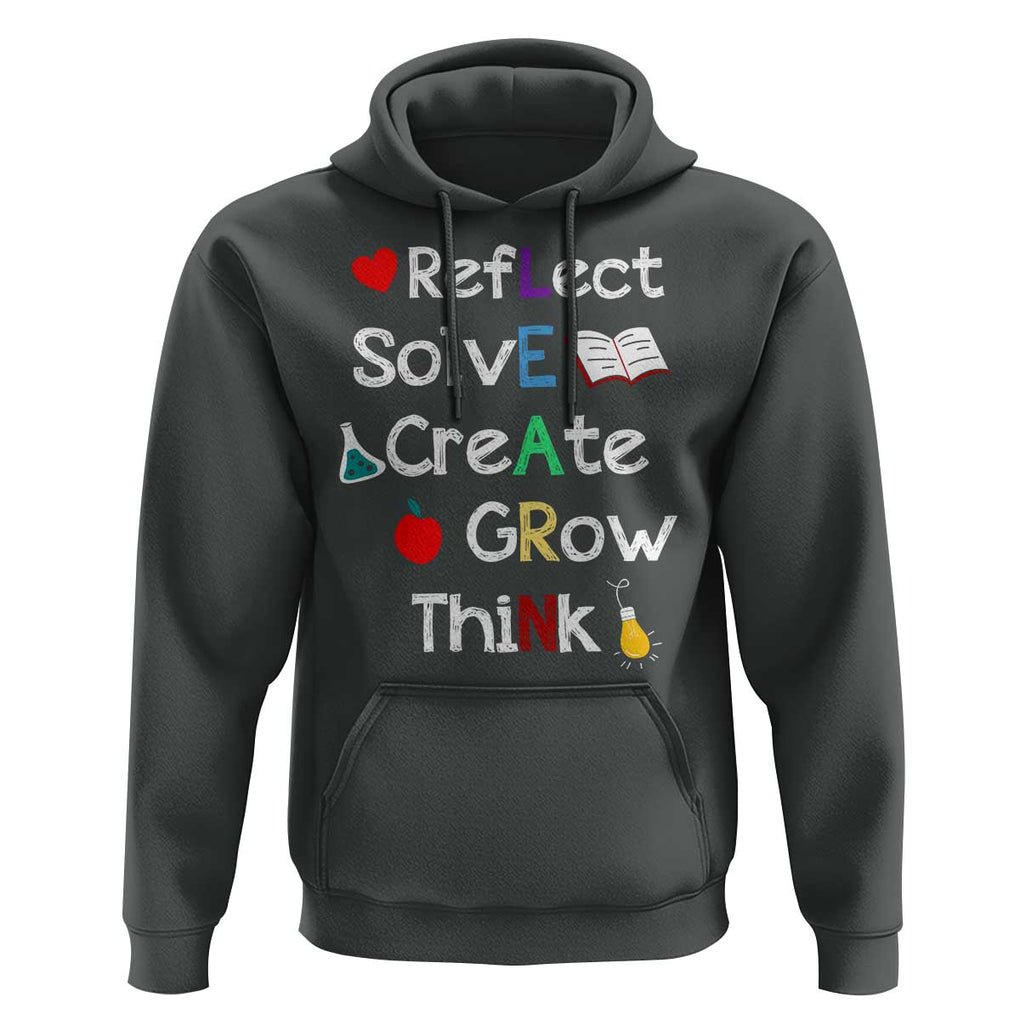 Back To School Hoodie Learn Motivation Quote Apple Book TS11 Dark Heather Print Your Wear
