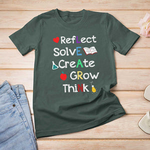 Back To School T Shirt For Women Learn Motivation Quote Apple Book TS11 Dark Forest Green Print Your Wear