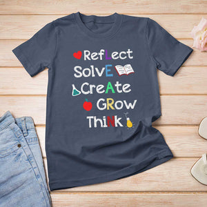 Back To School T Shirt For Women Learn Motivation Quote Apple Book TS11 Navy Print Your Wear