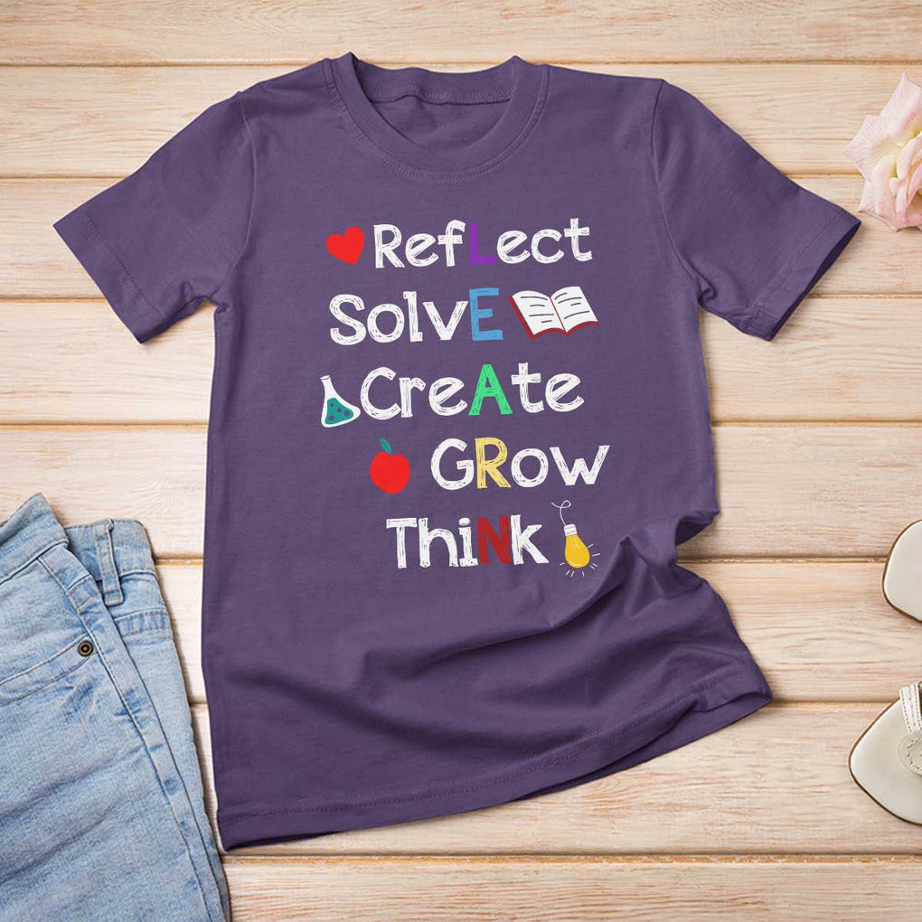 Back To School T Shirt For Women Learn Motivation Quote Apple Book TS11 Purple Print Your Wear