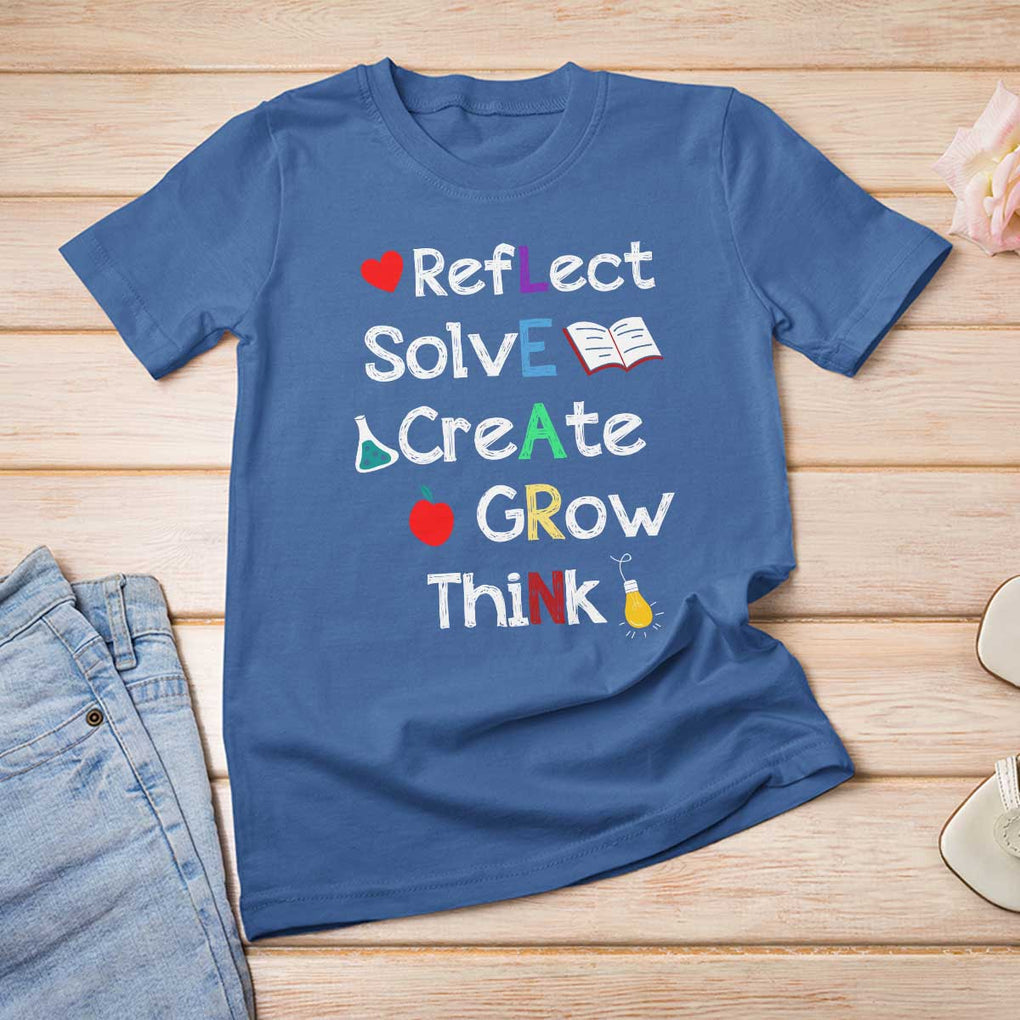 Back To School T Shirt For Women Learn Motivation Quote Apple Book TS11 Royal Blue Print Your Wear