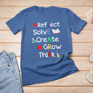 Back To School T Shirt For Women Learn Motivation Quote Apple Book TS11 Royal Blue Print Your Wear